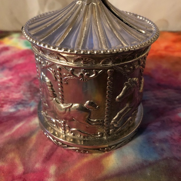 Vintage carousel, silver plated bank - Picture 1 of 5